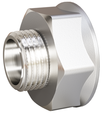 LD Pride Переход DN25х15 (1"ВР х 1/2"НР) латунь никель