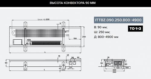 Itermic ITTBZ 090-3700-250 внутрипольный конвектор