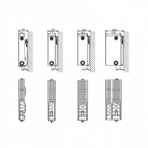 STELRAD Compact 11 300х2200 Стальные панельные радиаторы с боковым подключением