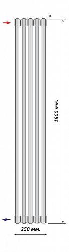 Purmo Delta Laserline AB 2180/5 секции боковое подключение