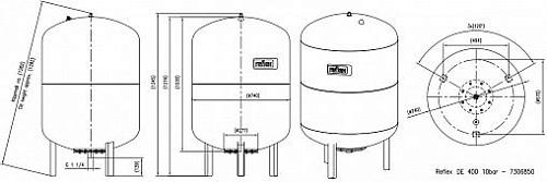 Reflex DE 400 PN10 гидроаккумулятор для систем водоснабжения