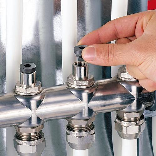 Oventrop Multidis SF Коллектор 8 отводов G 3/4'' с вентильными вставками (воздушник сзади)