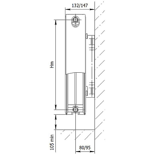 AXIS 22 500x500 Ventil стальной панельный радиатор с нижним подключением
