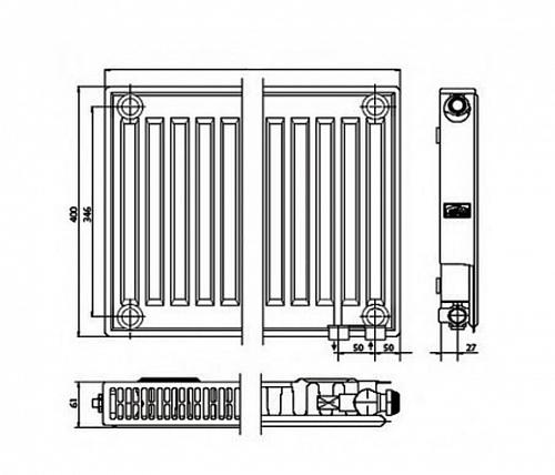 Kermi FTV 11 400x1600 панельный радиатор с нижним подключением