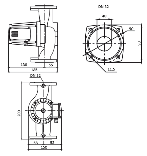 SHINHOO BASIC 32-8SF 1x230V Циркуляционный насос