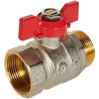 ROMMER Кран шаровой, ВР/НР, ручка бабочка 1 1/4"