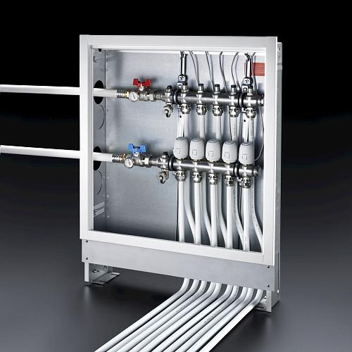 Oventrop Multidis SF Коллектор 8 отводов G 3/4'' с вентильными вставками (воздушник сзади)
