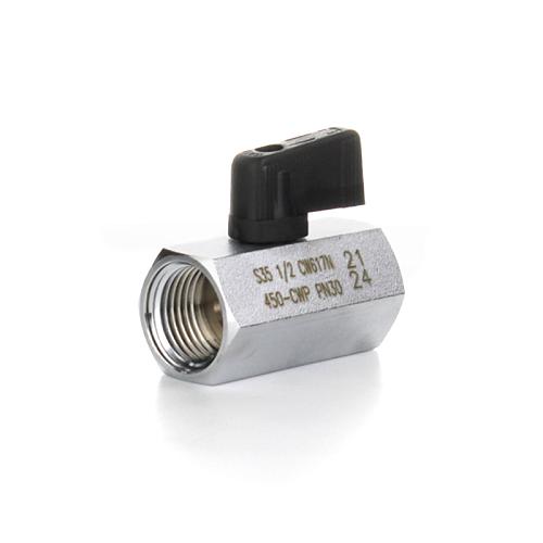 Elsen Кран шаровой латунный прямой MINI, ВВ 3/8" - 3/8", ручка - бабочка