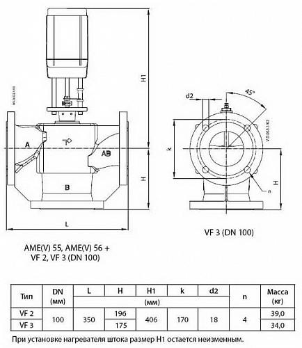 Danfoss VF 3 DN20 (065Z3356) Клапан регулирующий фланцевый Kvs-6,3 м3/ч