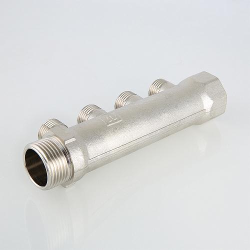 Valtec 1", 4 х 1/2" Коллектор с наружной резьбой 4 вых. (плоское уплотнение)