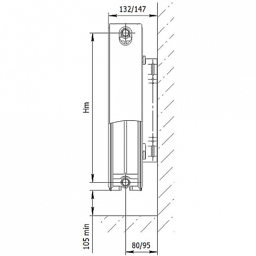 AXIS 22 300x1000 Ventil стальной панельный радиатор с нижним подключением