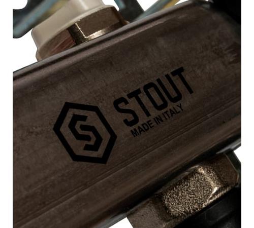 SMS 0932 000012 STOUT Коллектор из нержавеющей стали без расходомеров, с клапаном вып. воздуха и сливом 12 вых.