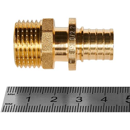 ROMMER Переходник с наружной резьбой 16xG1/2 для трубы из сшитого полиэтилена осевой