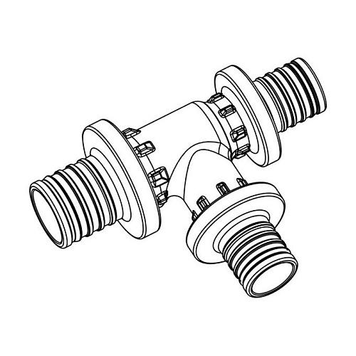Тройник Rehau Rautitan PX с уменьшенным боковым и торцевым проходом 32-20-20