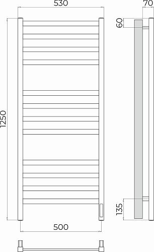 Terminus Ното П12 500х1250 Электрический полотенцесушитель