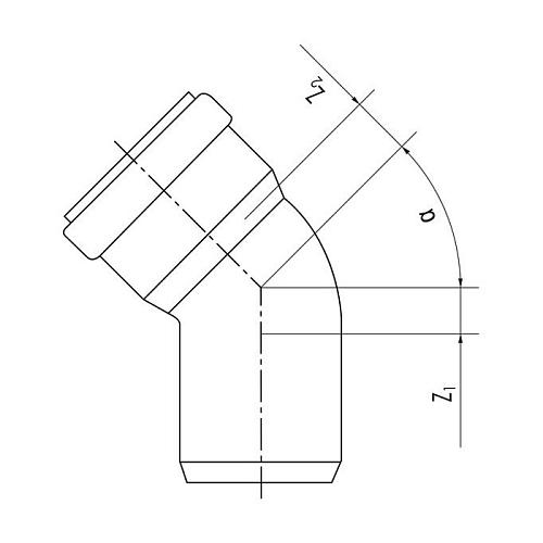 Отвод Rehau Raupiano Plus 110/45°