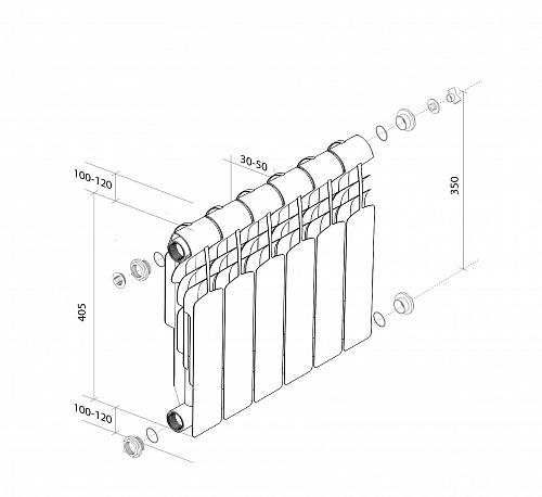 Royal Thermo Vittoria 350/ 8 секции БиМеталлический радиатор