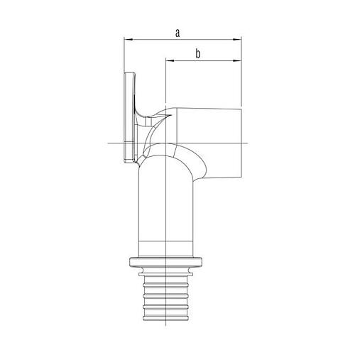 Проточный настенный угольник РЕХАУ 16/20-Rp 1/2 короткий RX+ арт. 14564161001