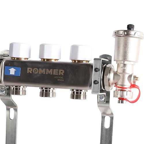 ROMMER Коллектор из нержавеющей стали в сборе с расходомерами 03 вых.