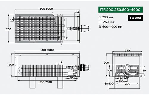 Itermic ITF 200-250-2200 конвектор напольный