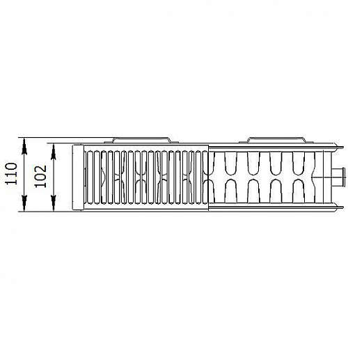 AXIS 22 500x700 Ventil стальной панельный радиатор с нижним подключением