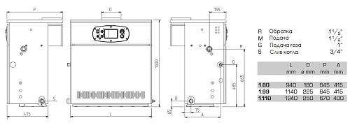 BAXI Slim HPS 1.110 Напольный газовый котел с чугунным теплообменником