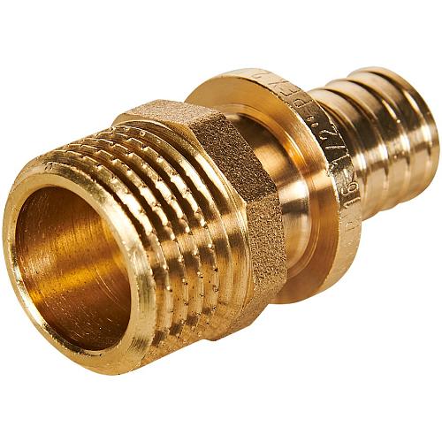 ROMMER Переходник с наружной резьбой 16xG1/2 для трубы из сшитого полиэтилена осевой