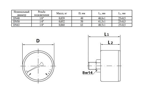 Watts Манометр  F+R100 50/6, аксиальный