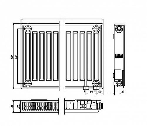 Kermi FTV 11 500x1800 панельный радиатор с нижним подключением