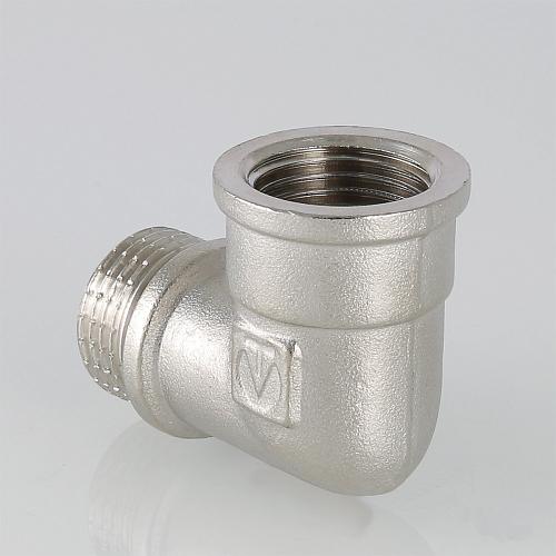 Valtec 1/4" Угольник латунный никелированный с переходом на наружную резьбу