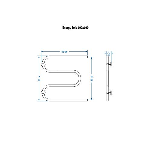 Energy Solo 600x600 Водяной полотенцесушитель