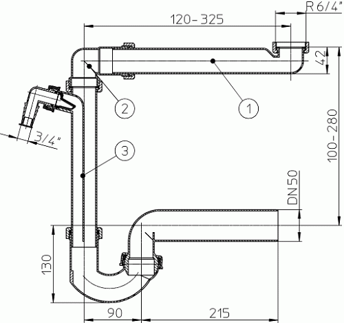 HL 126/40 Сифон DN40