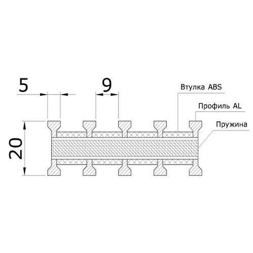 Решетка рулонная алюминиевая TechnoWarm PPA 350-2800 золото