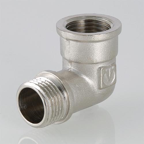 Valtec 1/4" Угольник латунный никелированный с переходом на наружную резьбу