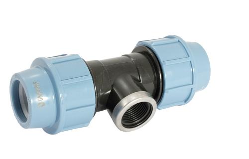 Unipum D25x1/2" Тройник в/р фитинг для труб ПНД
