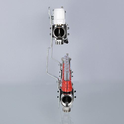 Valtec 1", 8 x 3/4", евроконус Коллекторный блок с регулировочными клапанами и расходомерами