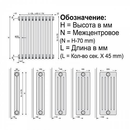 Arbonia 2057 01 секция стальной трубчатый радиатор