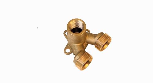 Henco Сдвоенная водорозетка, 2 евроконуса, латунь, 3/4"x1/2"x3/4"