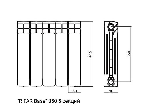 Rifar Base 350 - 22 секции биметаллический секционный радиатор 